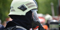Feuerwehrmann mit Atemschutz