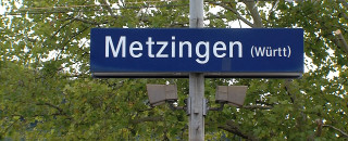 Bahnhofsschild Metzingen
