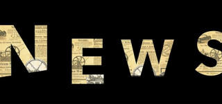 NEWS - Zeitungsbuchstaben auf schwarzem Grund
