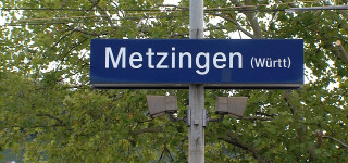 Bahnhofsschild Metzingen