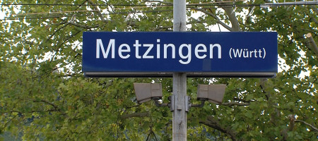 Bahnhofsschild Metzingen