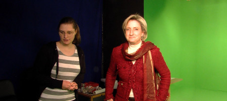Dr. Nicole Hoffmeister-Kraut (rechts) im RTF.1-Studio