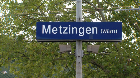 Bahnhofsschild Metzingen